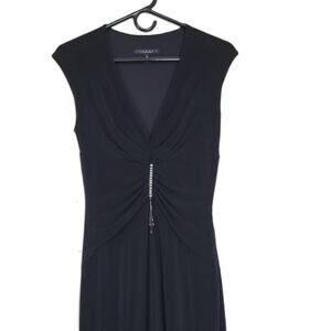 Laundry by Shelli Segal Womens Size 4 Black Gown Long Dress Formal Bling Sparkle